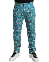 Load image into Gallery viewer, Dolce & Gabbana Blue Floral Print Skinny Cotton Denim Pants
