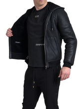 Load image into Gallery viewer, Dolce & Gabbana Elegant Black Leather Full Zip Hoodie