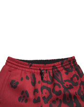 Load image into Gallery viewer, Dolce & Gabbana Red Black Leopard Stretch Jogger Pants
