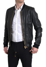 Load image into Gallery viewer, Dolce & Gabbana Elegant Black Leather Biker Jacket