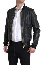 Load image into Gallery viewer, Dolce & Gabbana Elegant Black Leather Biker Jacket
