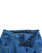 Load image into Gallery viewer, Dolce & Gabbana Blue Crystal Embellished Skinny Denim Jeans