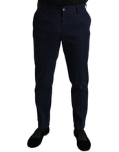Load image into Gallery viewer, Dolce & Gabbana Dark Blue Cotton Stretch Slim Fit Dress Pants