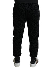 Load image into Gallery viewer, Dolce & Gabbana Black Leopard Cotton Slim Fit Jogger Pants