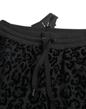 Load image into Gallery viewer, Dolce & Gabbana Black Leopard Cotton Slim Fit Jogger Pants