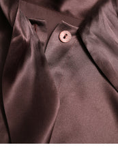 Load image into Gallery viewer, Dolce & Gabbana Brown Silk Ascot Collar Long Sleeve Blouse Top