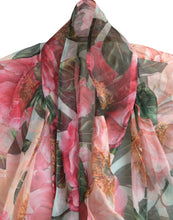 Load image into Gallery viewer, Dolce & Gabbana Multicolor Camelia Print Silk Chiffon Coat