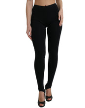 Load image into Gallery viewer, Dolce & Gabbana Black Nylon Stretch Slim Leggings Pants