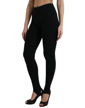 Load image into Gallery viewer, Dolce & Gabbana Black Nylon Stretch Slim Leggings Pants