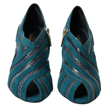 Load image into Gallery viewer, Dolce & Gabbana Chic Blue Peep Toe Stiletto Ankle Booties