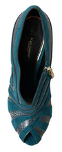 Load image into Gallery viewer, Dolce & Gabbana Chic Blue Peep Toe Stiletto Ankle Booties