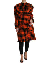 Load image into Gallery viewer, Dolce & Gabbana Orange Houndstooth Long Sleeve Coat Jacket
