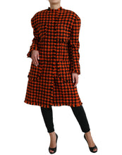 Load image into Gallery viewer, Dolce & Gabbana Orange Houndstooth Long Sleeve Coat Jacket