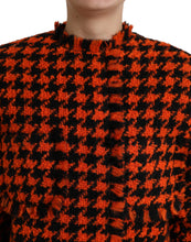 Load image into Gallery viewer, Dolce & Gabbana Orange Houndstooth Long Sleeve Coat Jacket