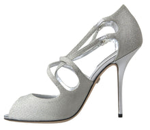 Load image into Gallery viewer, Dolce & Gabbana Elegant Shimmering Silver High-Heeled Sandals