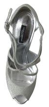 Load image into Gallery viewer, Dolce & Gabbana Elegant Shimmering Silver High-Heeled Sandals