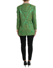 Load image into Gallery viewer, Dolce & Gabbana Green Floral Double Breasted Coat Jacket