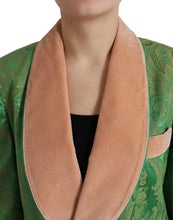 Load image into Gallery viewer, Dolce & Gabbana Green Floral Double Breasted Coat Jacket