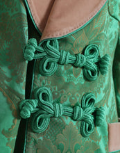 Load image into Gallery viewer, Dolce & Gabbana Green Floral Double Breasted Coat Jacket