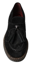 Load image into Gallery viewer, Dolce & Gabbana Black Suede Leather Casual Espadrille Shoes