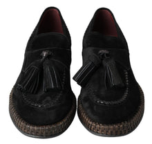 Load image into Gallery viewer, Dolce & Gabbana Black Suede Leather Casual Espadrille Shoes