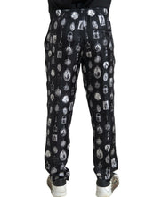 Load image into Gallery viewer, Dolce & Gabbana Elegant Silk Joggers with Religious Print