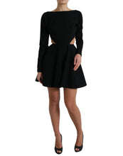 Load image into Gallery viewer, Dolce & Gabbana Black Viscose Cut Out A-line Long Sleeves Mini Dress