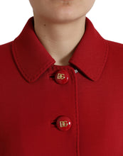 Load image into Gallery viewer, Dolce & Gabbana Red Wool Cropped Short Button Coat Jacket