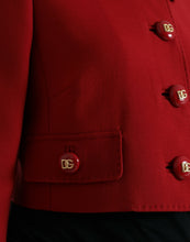 Load image into Gallery viewer, Dolce & Gabbana Red Wool Cropped Short Button Coat Jacket