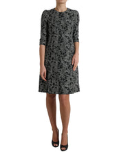 Load image into Gallery viewer, Dolce & Gabbana Black Chevron Polyester Shift Mini Dress
