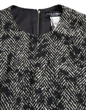 Load image into Gallery viewer, Dolce & Gabbana Black Chevron Polyester Shift Mini Dress