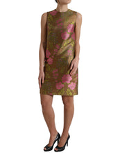 Load image into Gallery viewer, Dolce & Gabbana Brown Floral Jacquard Sleeveless Mini Dress