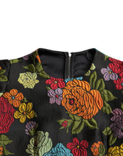 Load image into Gallery viewer, Dolce & Gabbana Black Floral Embroidery Knee Length Dress