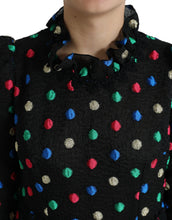 Load image into Gallery viewer, Dolce & Gabbana Black Polka Dot Ruffle Cotton Midi Dress