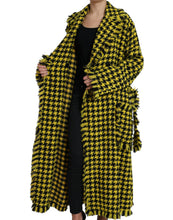 Load image into Gallery viewer, Dolce & Gabbana Chic Houndstooth Virgin Wool Long Coat