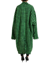 Load image into Gallery viewer, Dolce & Gabbana Green Houndstooth Full Sleeve Long Coat Jacket