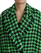 Load image into Gallery viewer, Dolce & Gabbana Green Houndstooth Full Sleeve Long Coat Jacket