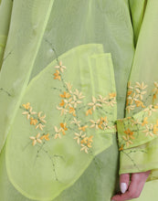 Load image into Gallery viewer, Dolce & Gabbana Green Silk Floral Embroidery Long Coat Jacket