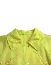 Load image into Gallery viewer, Dolce & Gabbana Green Silk Floral Embroidery Long Coat Jacket