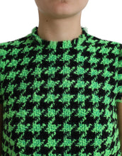 Load image into Gallery viewer, Dolce & Gabbana Green Houndstooth Sleeveless Aline Mini Dress
