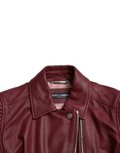 Load image into Gallery viewer, Dolce & Gabbana Bordeaux Biker Leather Jacket