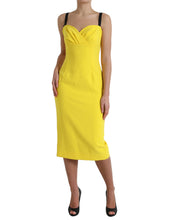 Load image into Gallery viewer, Dolce & Gabbana Yellow Polyester Sleeveless Bodycon Midi Dress