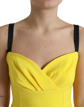 Load image into Gallery viewer, Dolce & Gabbana Yellow Polyester Sleeveless Bodycon Midi Dress