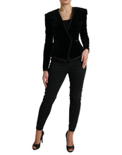 Load image into Gallery viewer, Dolce & Gabbana Black Velvet Cotton Double Breasted Jacket