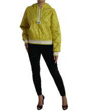 Load image into Gallery viewer, Dolce & Gabbana Yellow Nylon Quilted Hooded Pullover Jacket