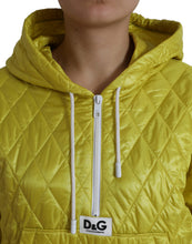 Load image into Gallery viewer, Dolce & Gabbana Yellow Nylon Quilted Hooded Pullover Jacket