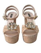 Load image into Gallery viewer, Dolce & Gabbana Chic Light Pink Platform Heels with Lace Detail