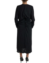 Load image into Gallery viewer, Dolce & Gabbana Elegant Black Wool Wrap Dress