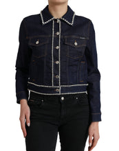 Load image into Gallery viewer, Dolce & Gabbana Elegant Denim Jewel Button Jacket