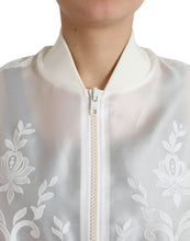 Load image into Gallery viewer, Dolce & Gabbana White Floral Lace Silk Full Zip Bomber Jacket